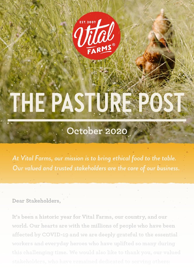 An image of the October issue of The Pasture Post