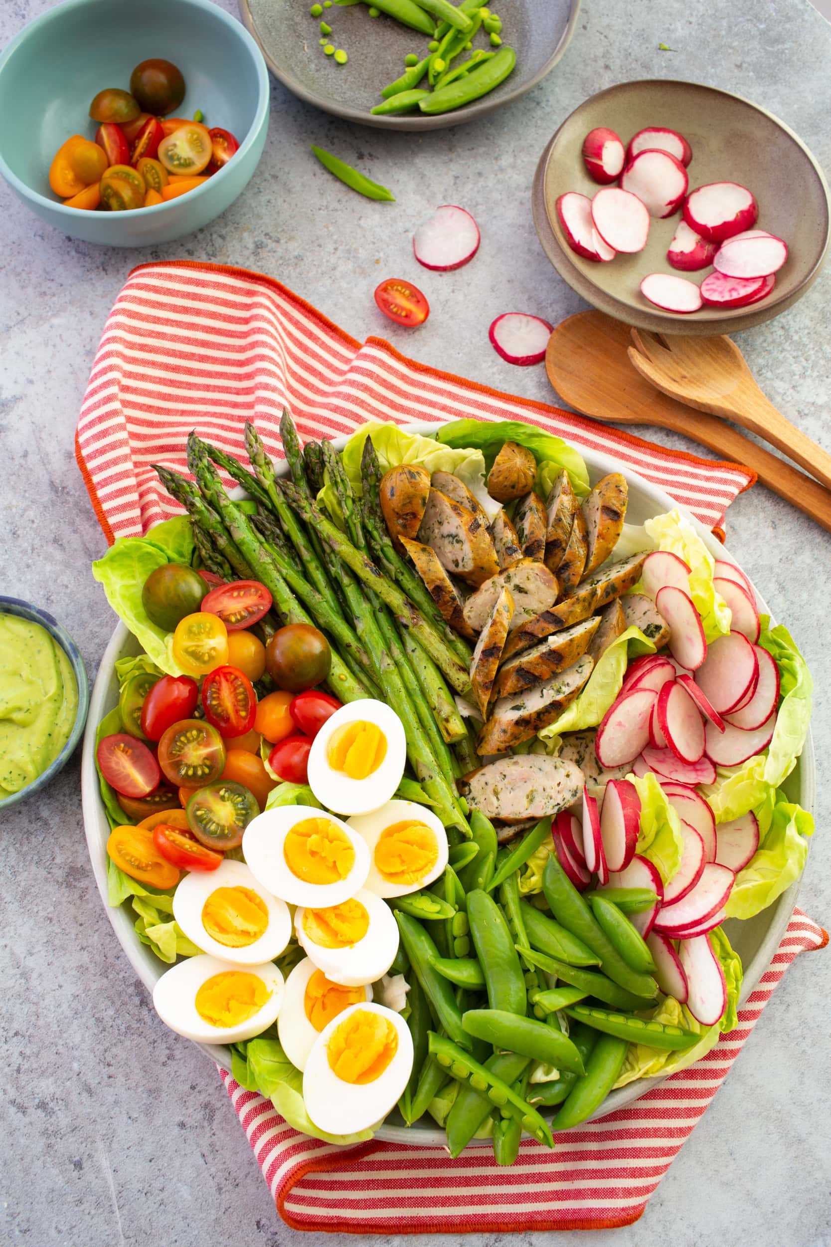 Bountiful Summer Sausage Salad with Herbed Avocado Dressing - Vital Farms