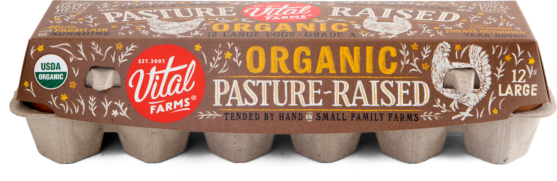 Organic Pasture Raised Eggs (Large), 1.5 dozen, Vital Farms
